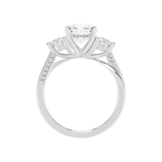 Round Cut Three Stone Lab Grown Diamond Engagement Ring