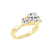 Round Cut Three Stone Lab Grown Diamond Engagement Ring