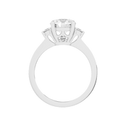 Three Stone Lab Grown Diamond Engagement Ring with Round Cut Center Stone