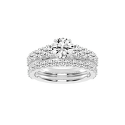 Round Cut Double Row Lab Grown Diamond Engagement Ring