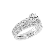 Round Cut Double Row Lab Grown Diamond Engagement Ring