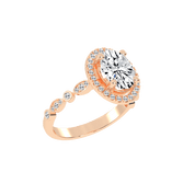 Oval Cut Halo Lab Grown Diamond Engagement Ring