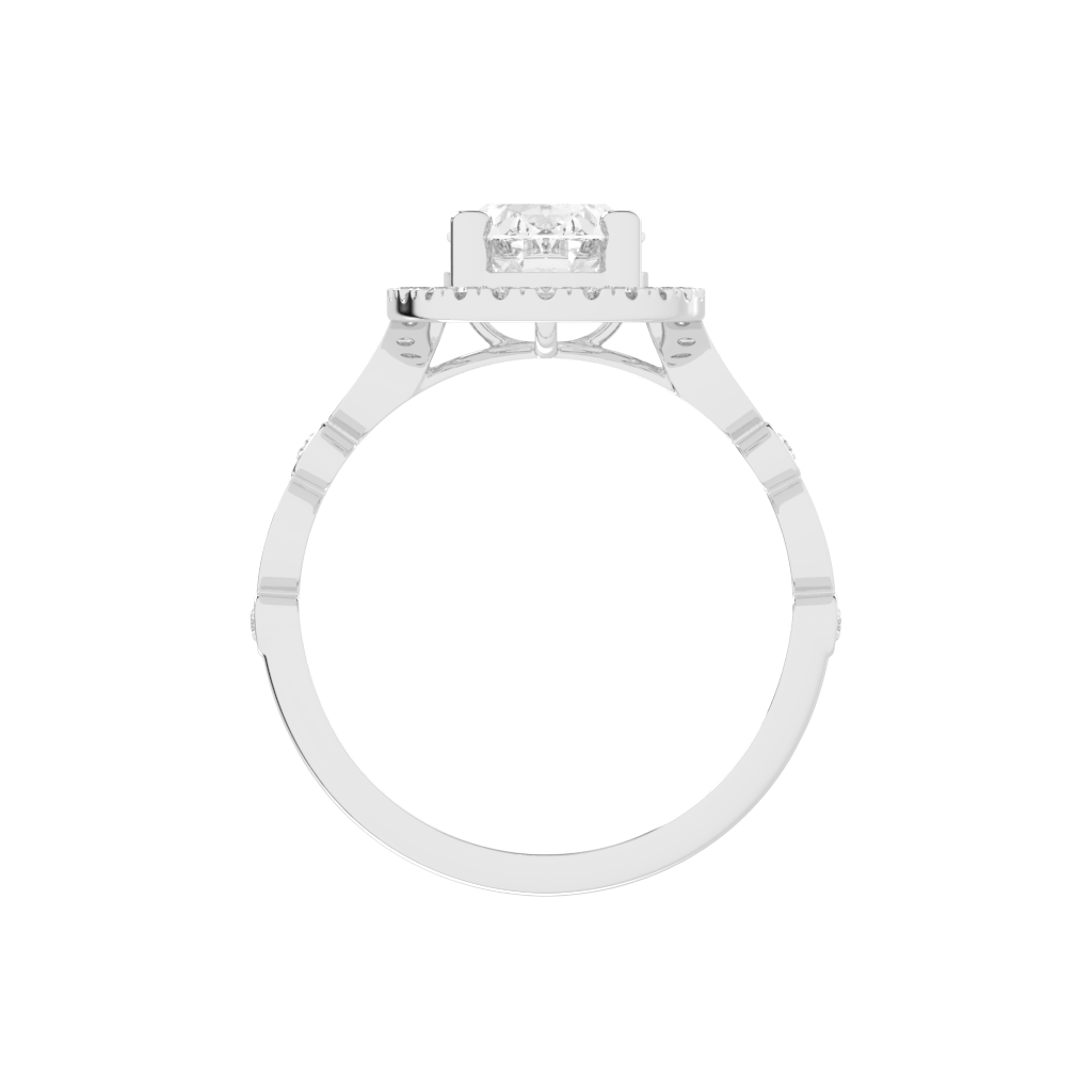 Oval Cut Halo Lab Grown Diamond Engagement Ring