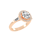 Round Cut Halo Lab Grown Diamond Engagement Ring