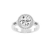 Round Cut Halo Lab Grown Diamond Engagement Ring