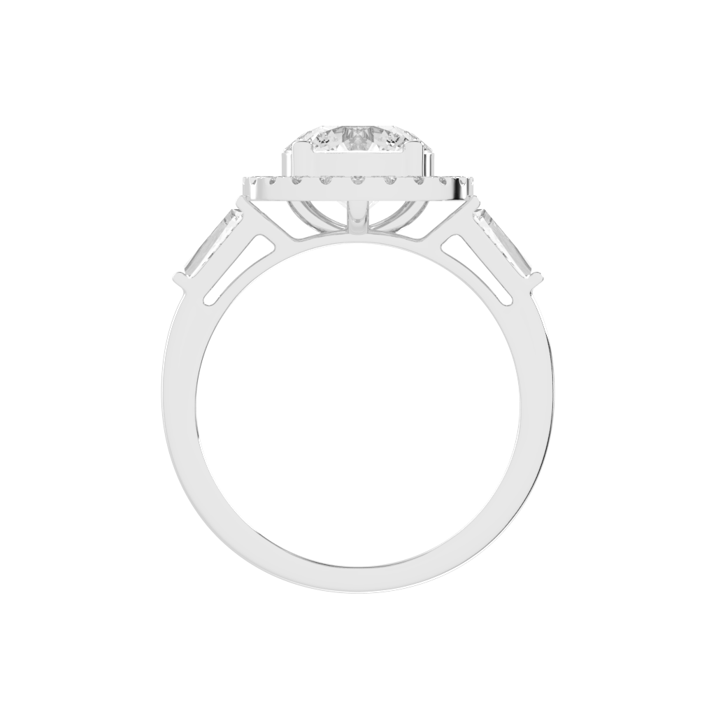 Round Cut Halo Lab Grown Diamond Engagement Ring