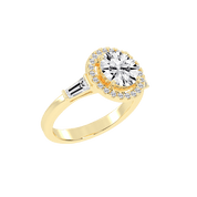 Round Cut Halo Lab Grown Diamond Engagement Ring