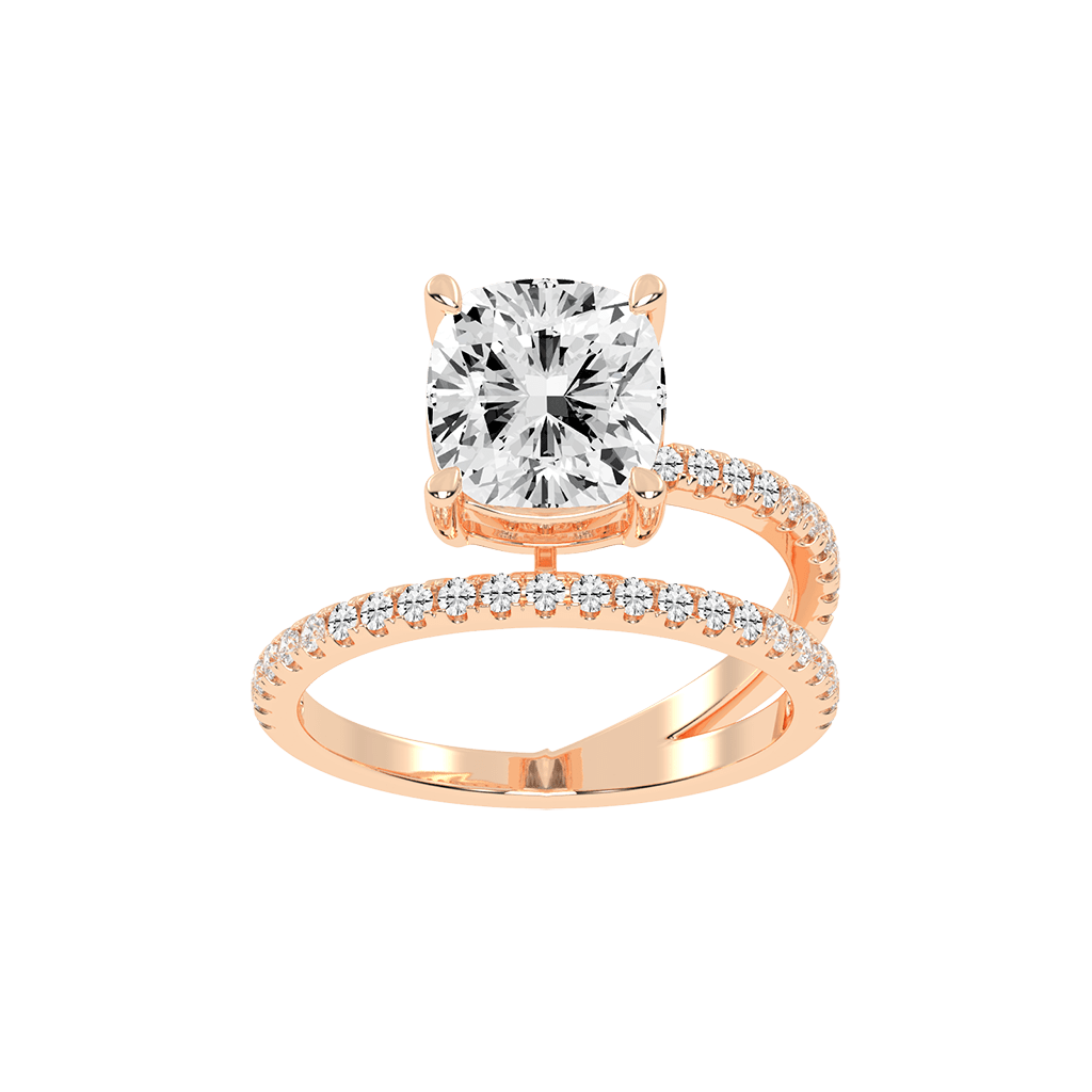 Cushion Cut Fancy  Lab Grown Diamond Engagement Ring