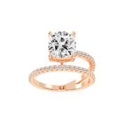 Cushion Cut Fancy  Lab Grown Diamond Engagement Ring