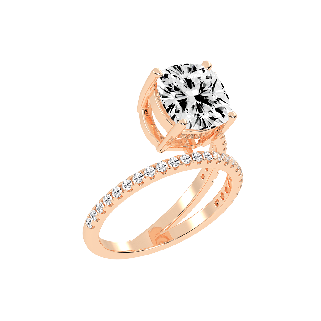 Cushion Cut Fancy  Lab Grown Diamond Engagement Ring