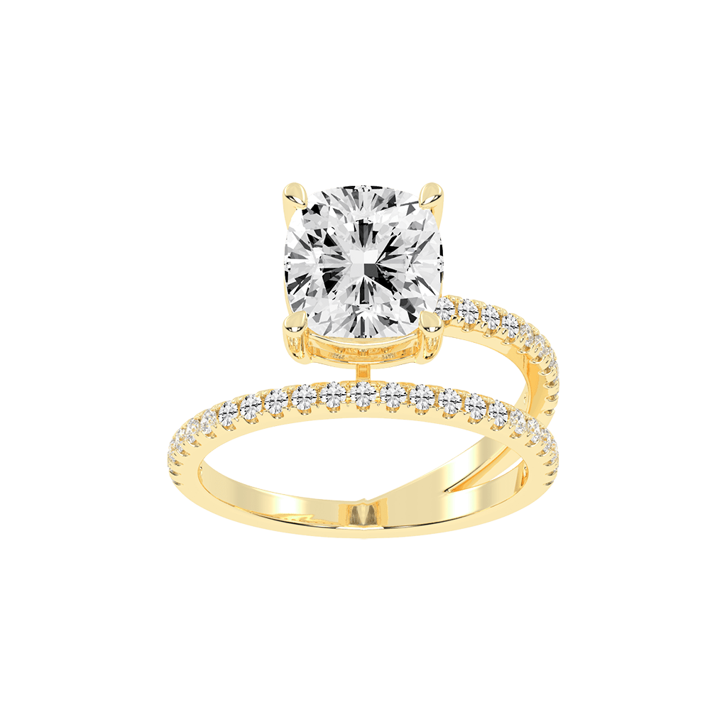 Cushion Cut Fancy  Lab Grown Diamond Engagement Ring