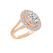 Oval Cut Halo Lab Grown Diamond Engagement Ring