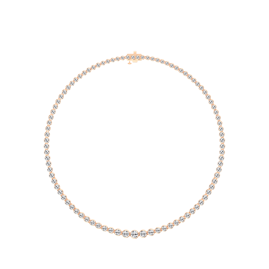 Round Cut Lab Grown Diamond Tennis Necklace