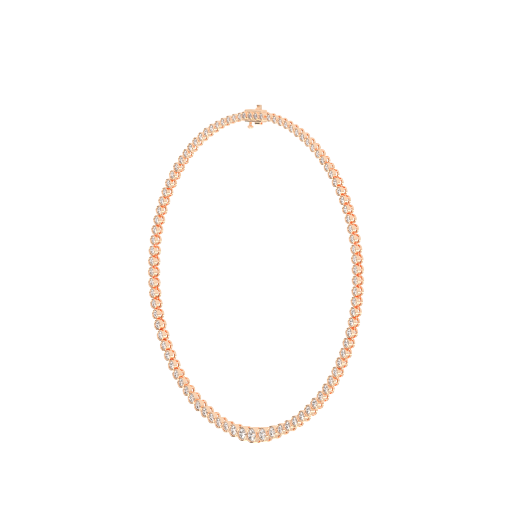 Round Cut Lab Grown Diamond Tennis Necklace