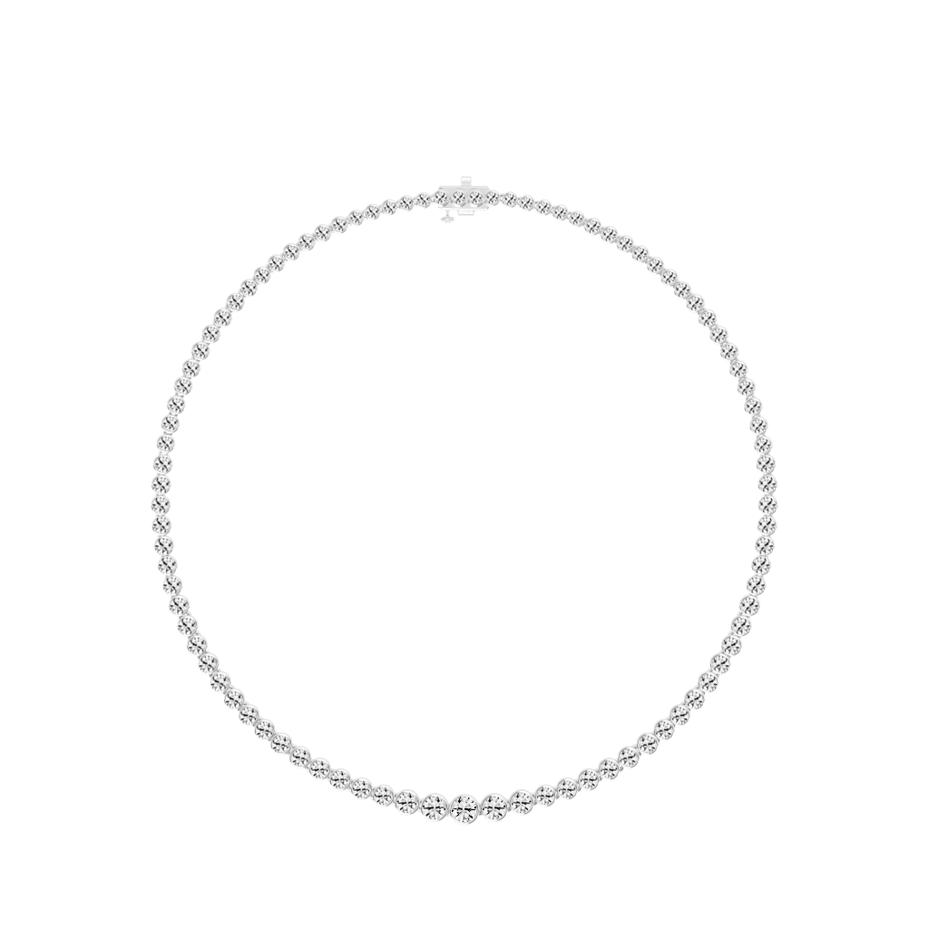 Round Cut Lab Grown Diamond Tennis Necklace