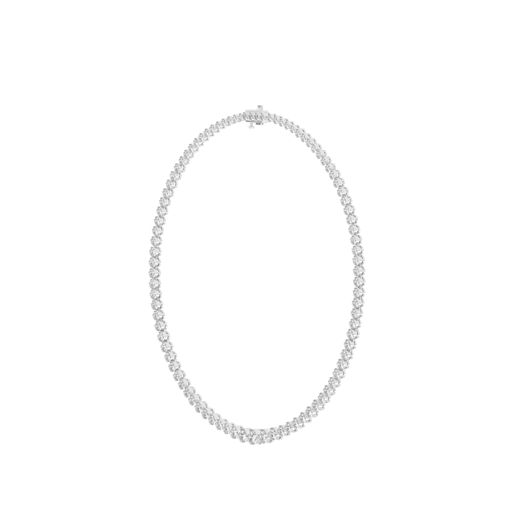 Round Cut Lab Grown Diamond Tennis Necklace