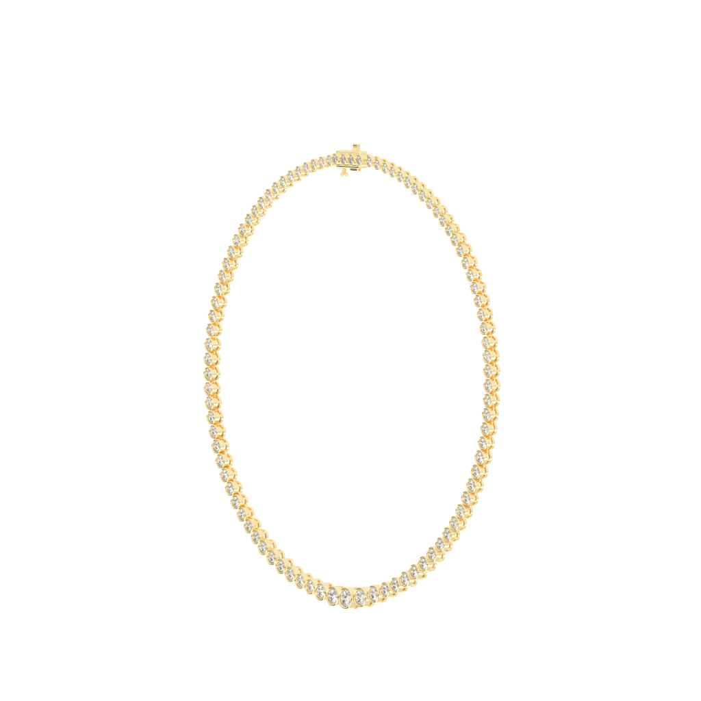 Round Cut Lab Grown Diamond Tennis Necklace