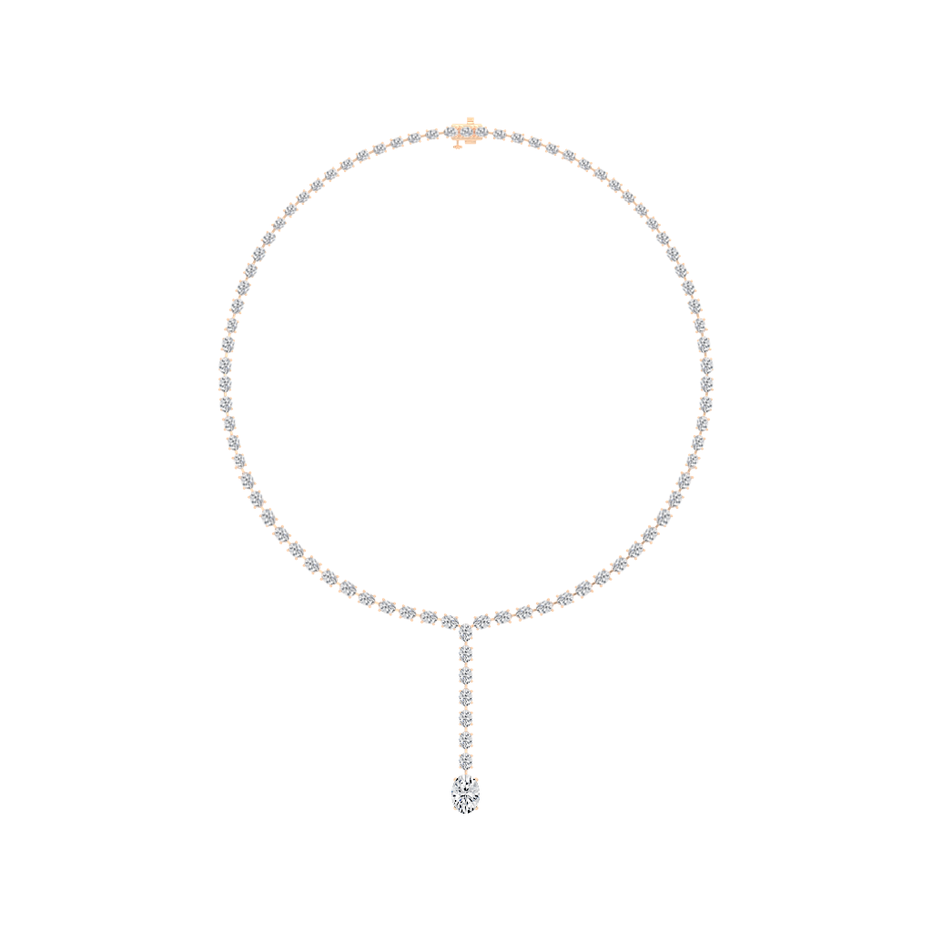 Oval Cut Lab Grown Diamond Tennis Necklace