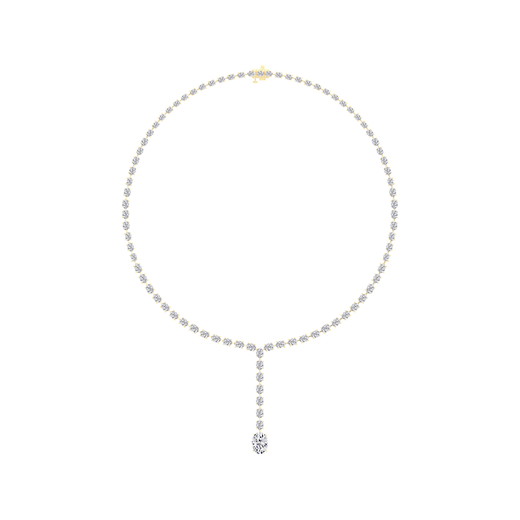 Oval Cut Lab Grown Diamond Tennis Necklace