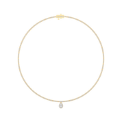 Pear Cut Halo Lab Grown Diamond Tennis Necklace