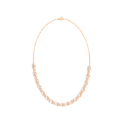 Oval and Round Cut Lab Grown Diamond Tennis Necklace