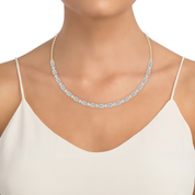 Oval and Round Cut Lab Grown Diamond Tennis Necklace