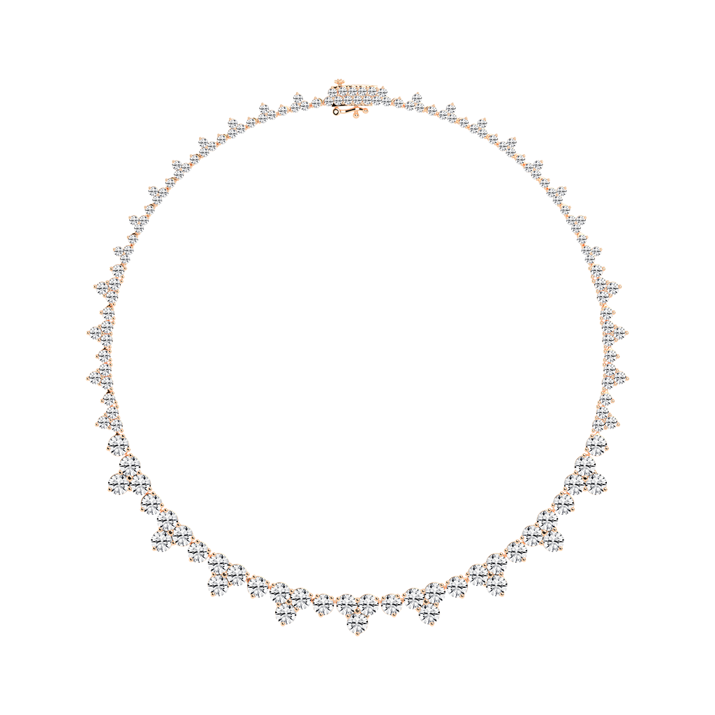 Fancy Round Cut Lab Grown Diamond Tennis Necklace