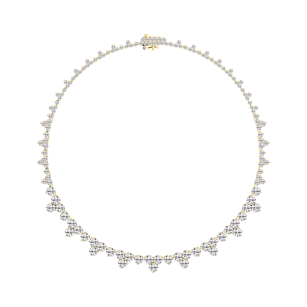 Fancy Round Cut Lab Grown Diamond Tennis Necklace