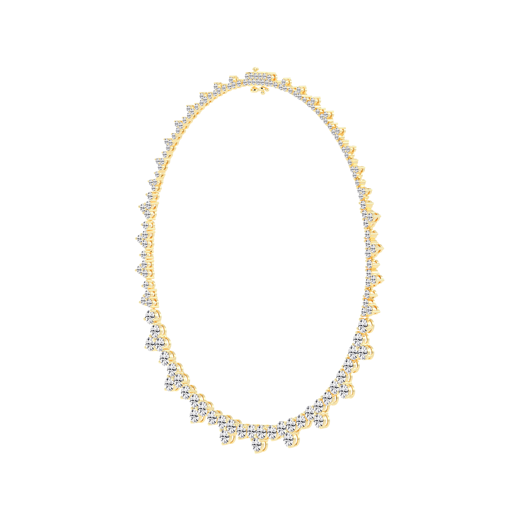 Fancy Round Cut Lab Grown Diamond Tennis Necklace