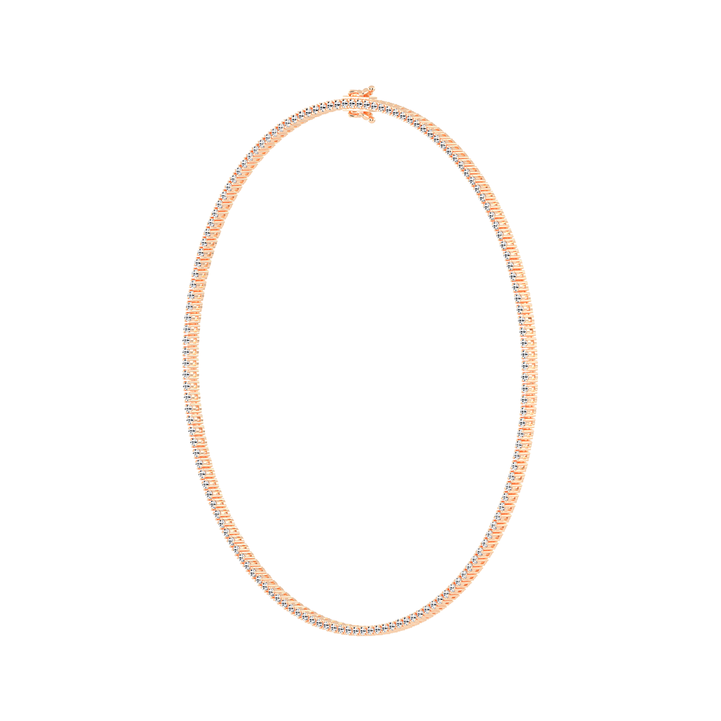 Round Cut Lab Grown Diamond Tennis Necklace