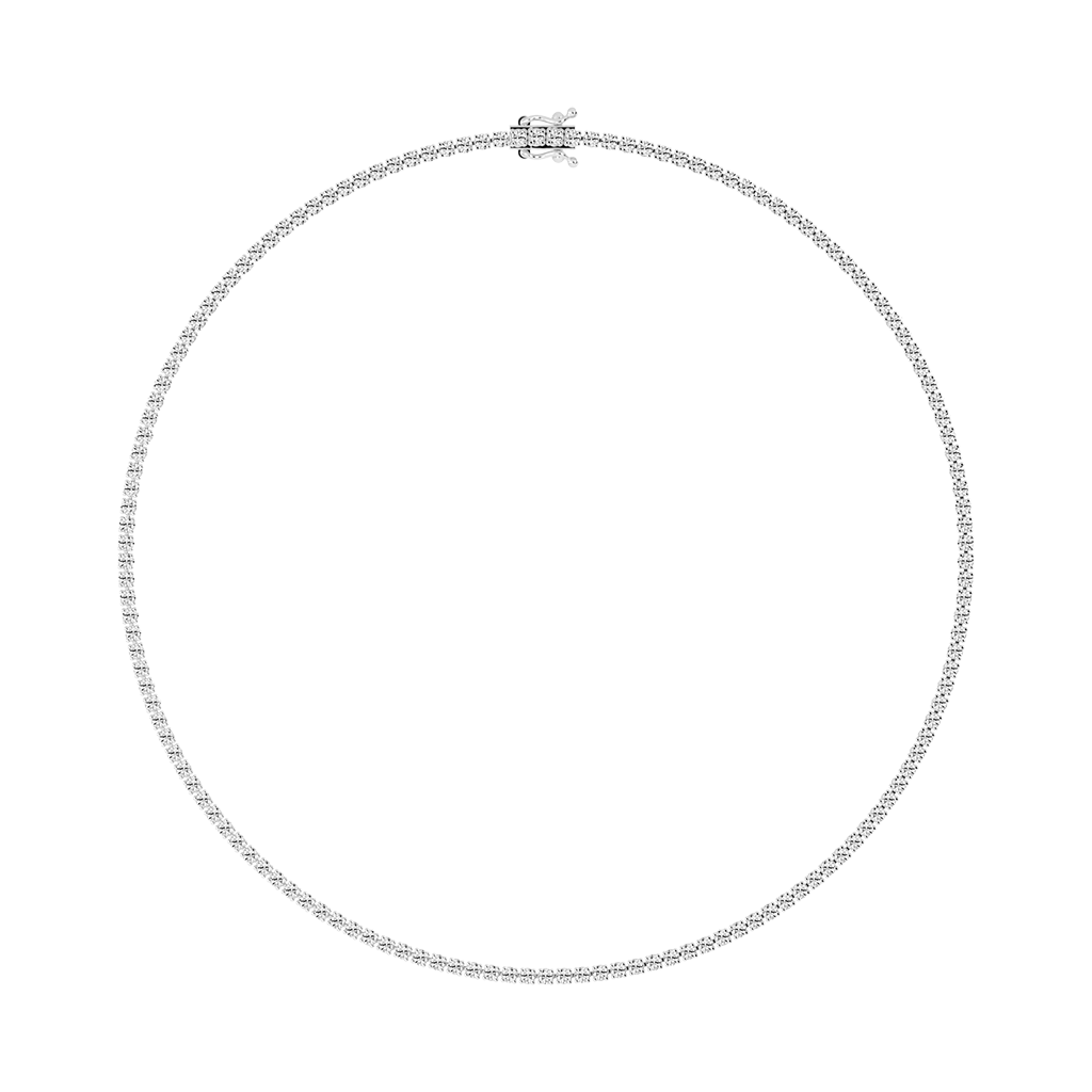 Round Cut Lab Grown Diamond Tennis Necklace