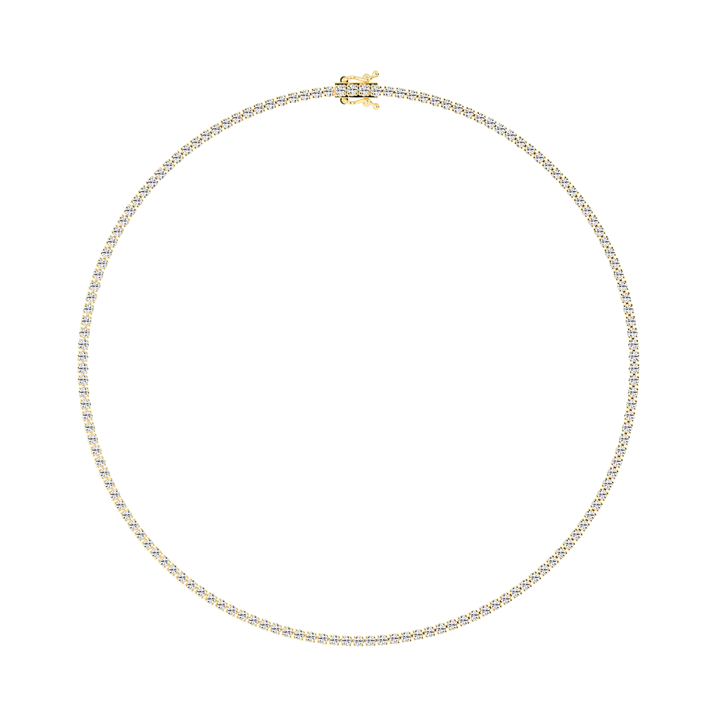 Round Cut Lab Grown Diamond Tennis Necklace