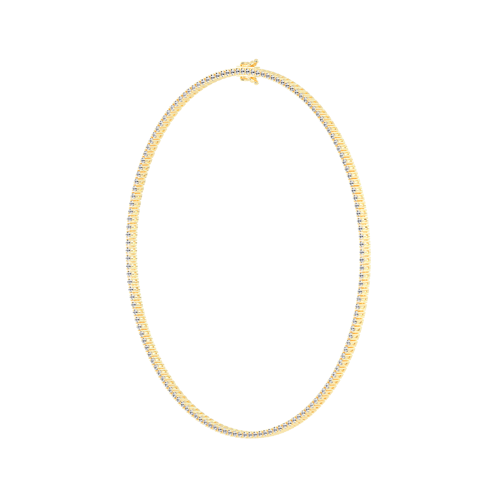 Round Cut Lab Grown Diamond Tennis Necklace