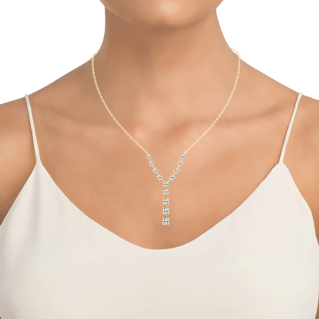 Fancy Round Cut Lab Grown Diamond Fashion Necklace