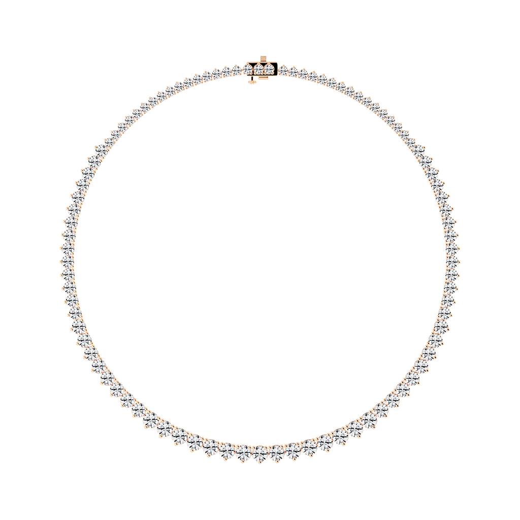 Round Cut Lab Grown Diamond Tennis Necklace