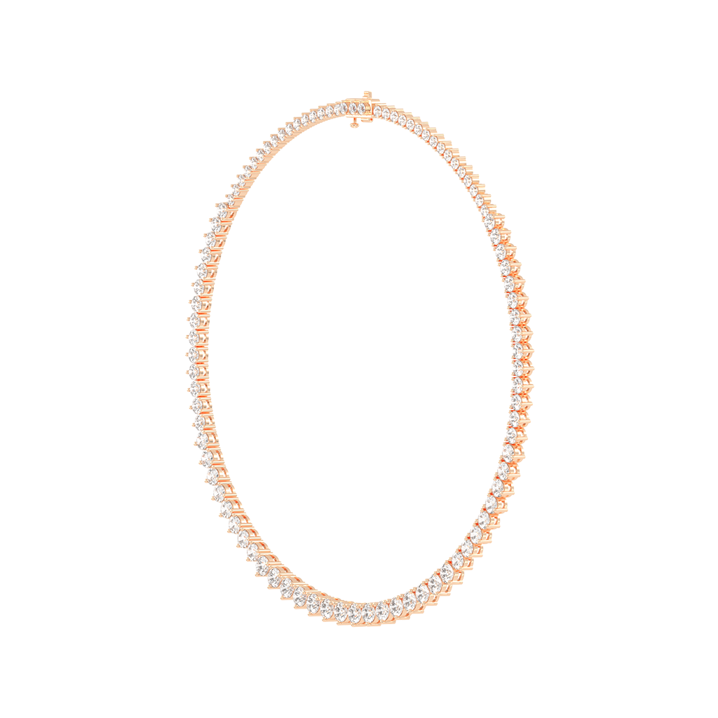 Round Cut Lab Grown Diamond Tennis Necklace