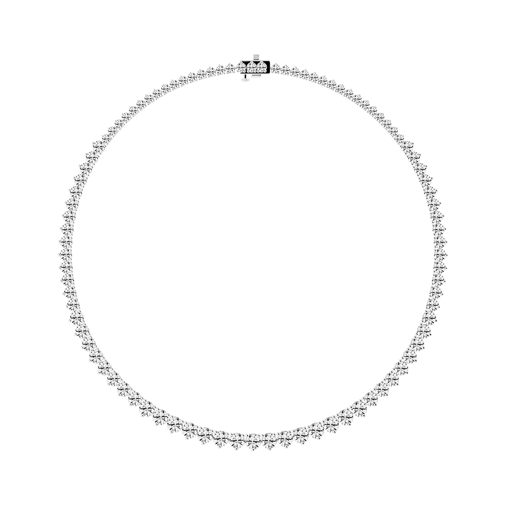 Round Cut Lab Grown Diamond Tennis Necklace