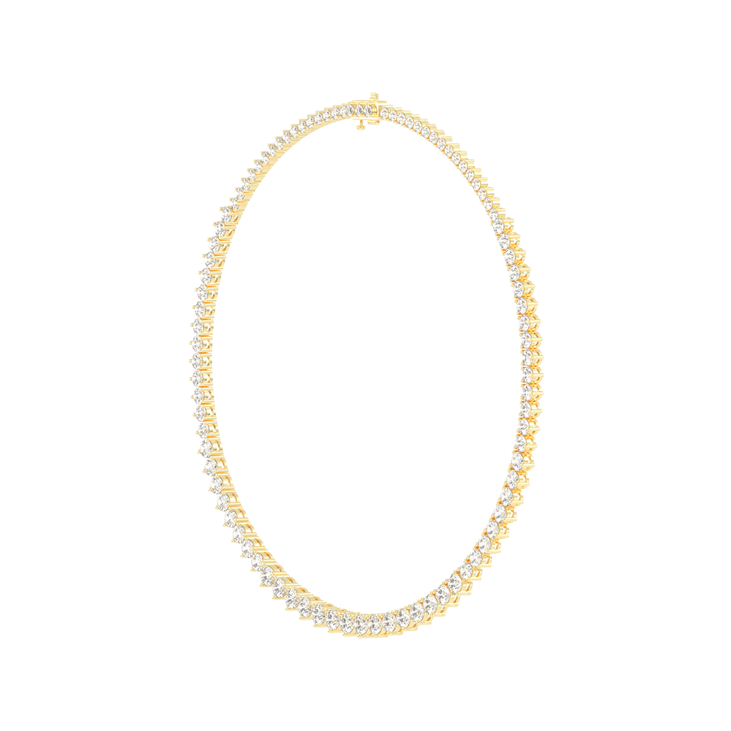 Round Cut Lab Grown Diamond Tennis Necklace