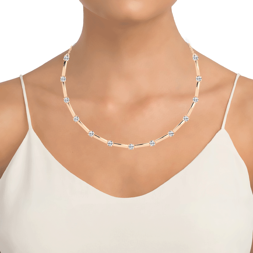 By the yard Round Cut Lab Grown Diamond Necklace