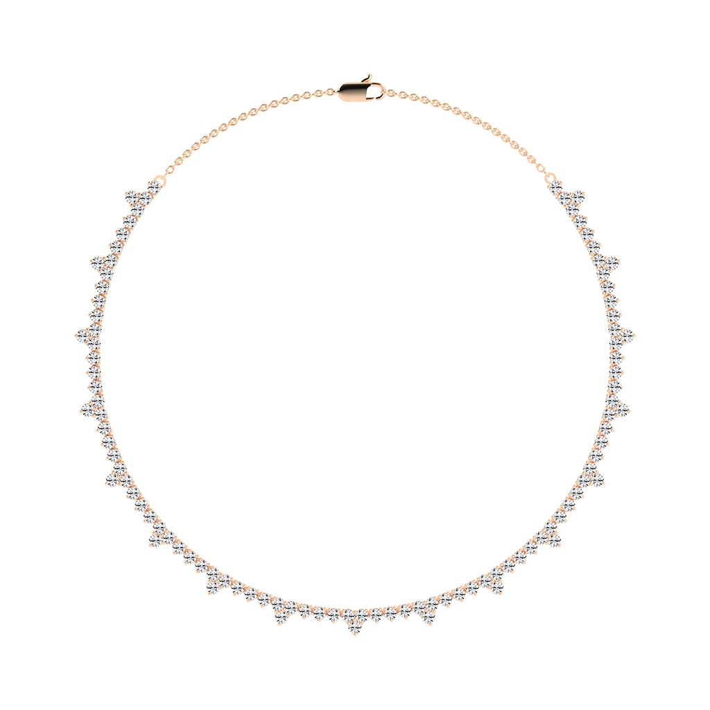 Fancy Round Cut Lab Grown Diamond Tennis Necklace