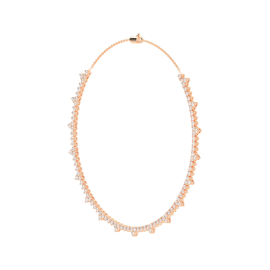 Fancy Round Cut Lab Grown Diamond Tennis Necklace