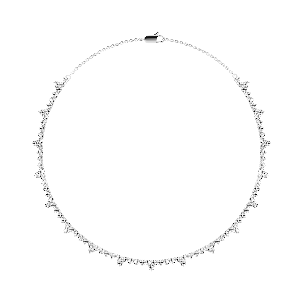 Fancy Round Cut Lab Grown Diamond Tennis Necklace