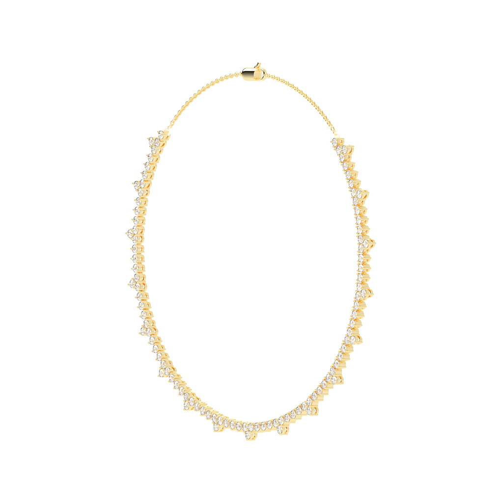 Fancy Round Cut Lab Grown Diamond Tennis Necklace