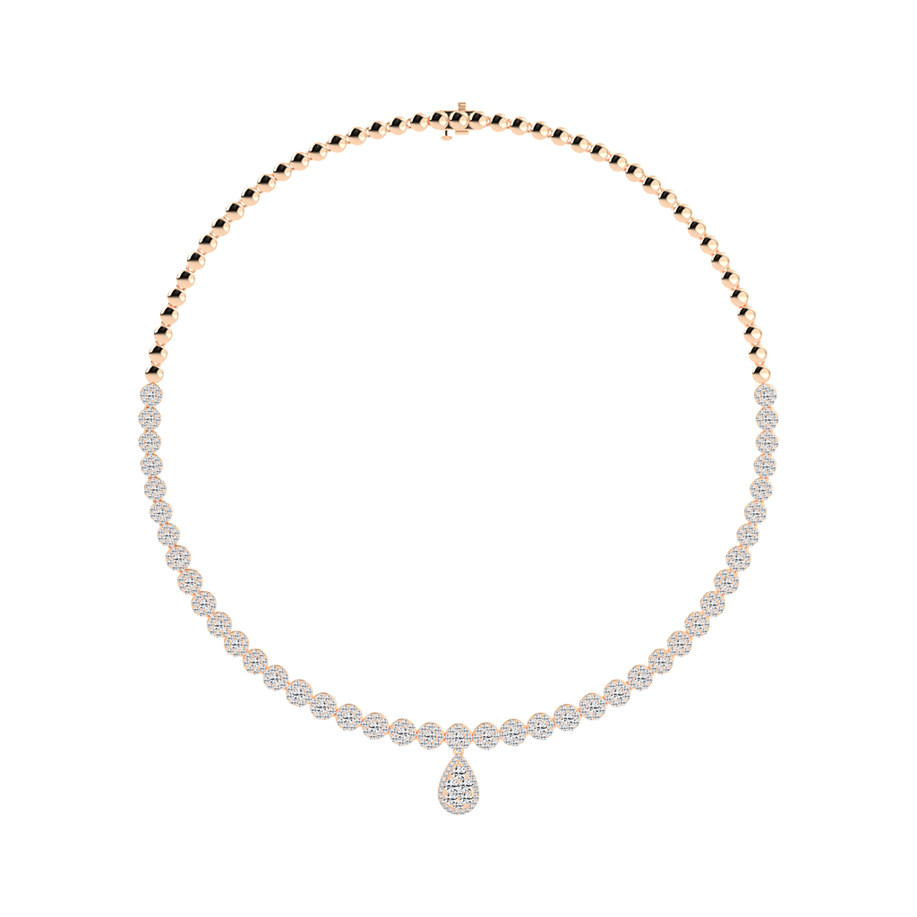 Teardrop Round Cut Lab Grown Diamond Necklace