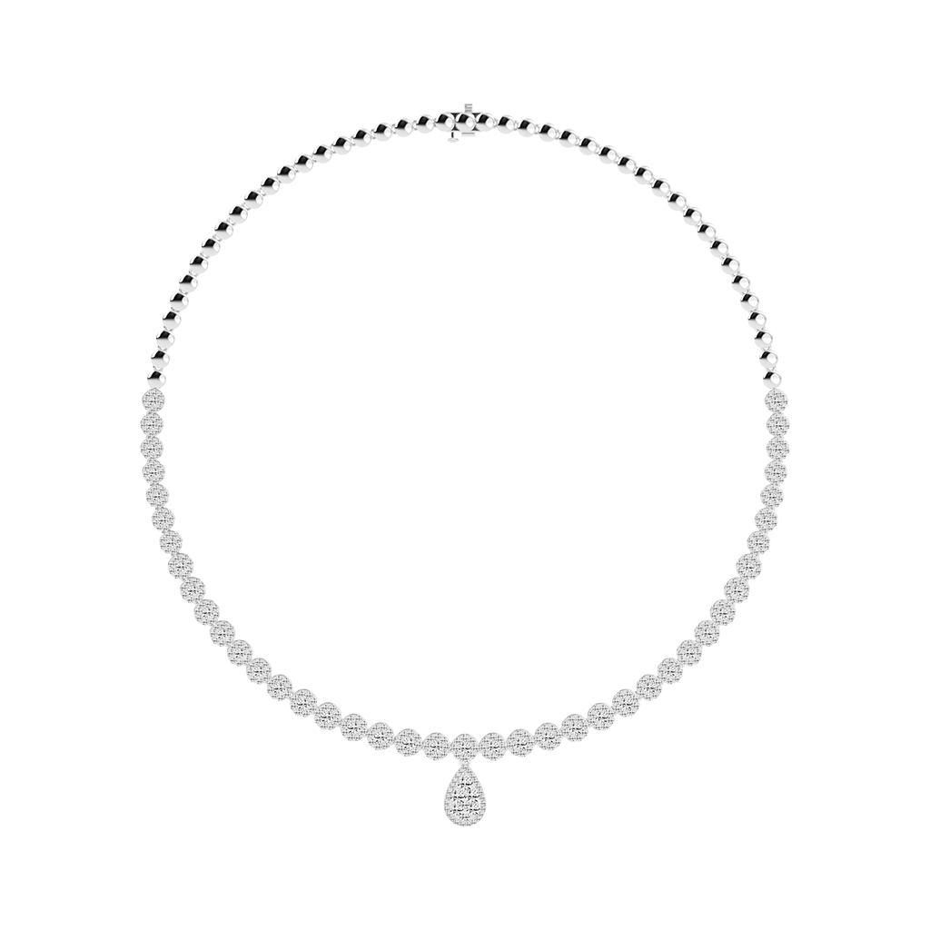 Teardrop Round Cut Lab Grown Diamond Necklace