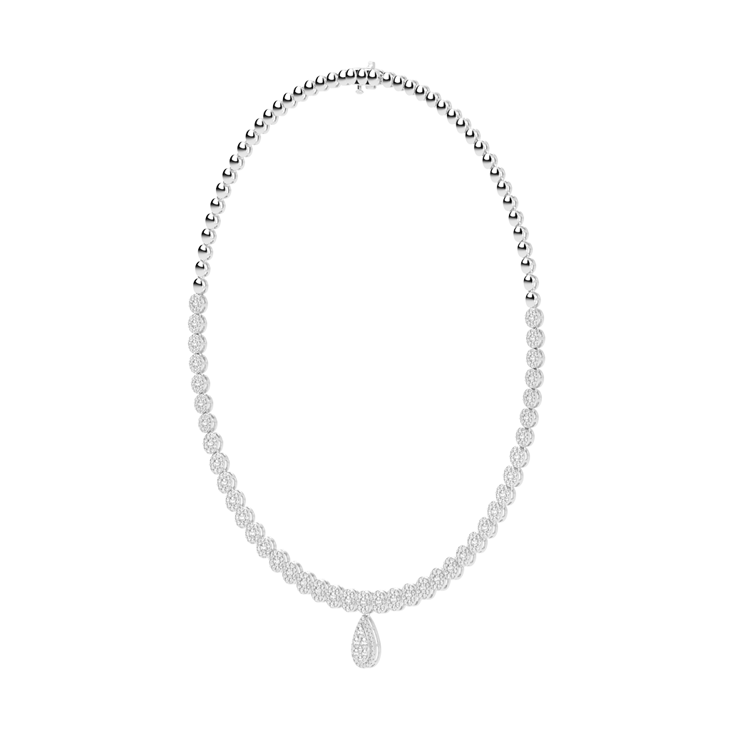 Teardrop Round Cut Lab Grown Diamond Necklace