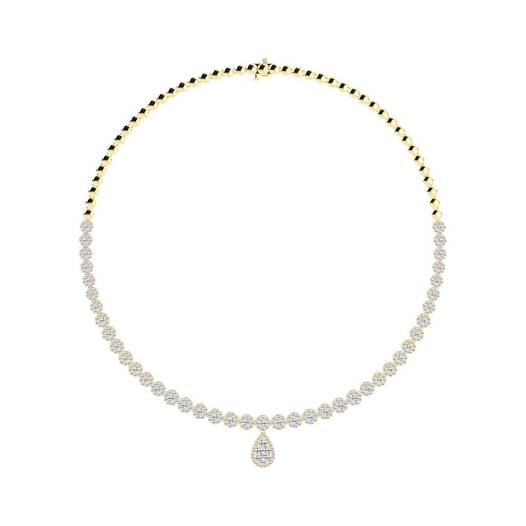 Teardrop Round Cut Lab Grown Diamond Necklace