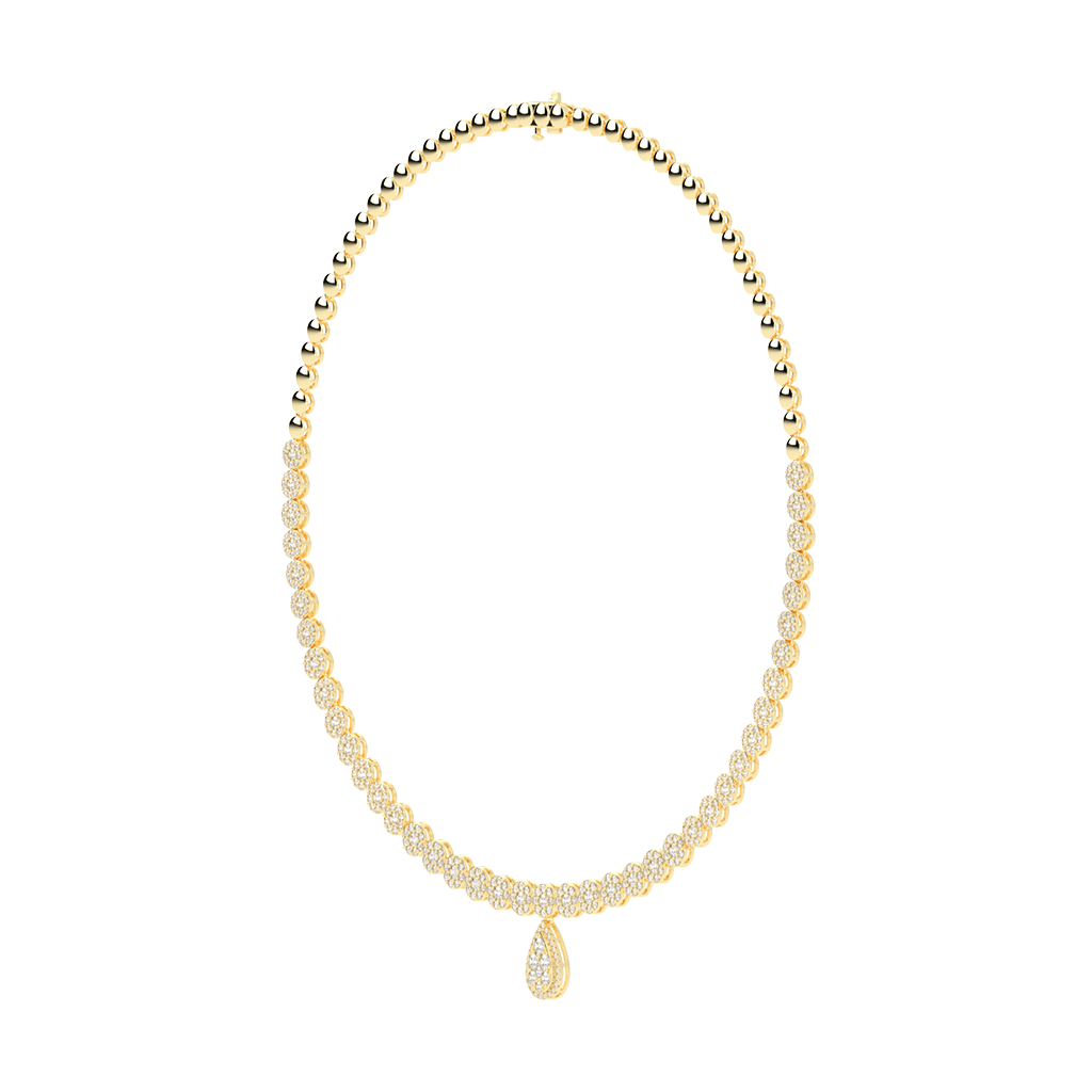 Teardrop Round Cut Lab Grown Diamond Necklace