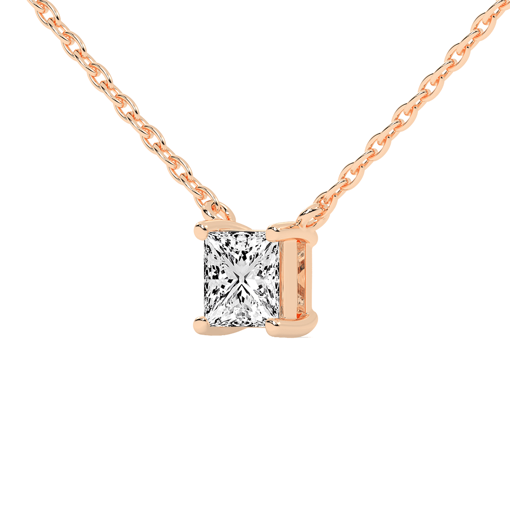 Princess Cut Lab Grown Diamond Solitaire Pendant