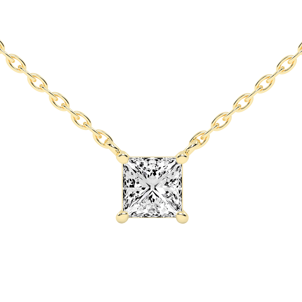 Princess Cut Lab Grown Diamond Solitaire Pendant